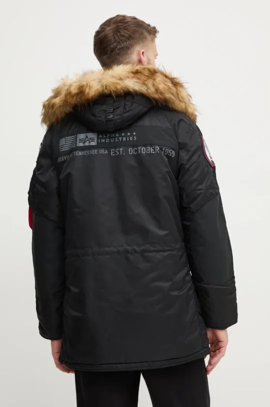 Alpha Industries parka N3B Airborne men's black color 188141.03