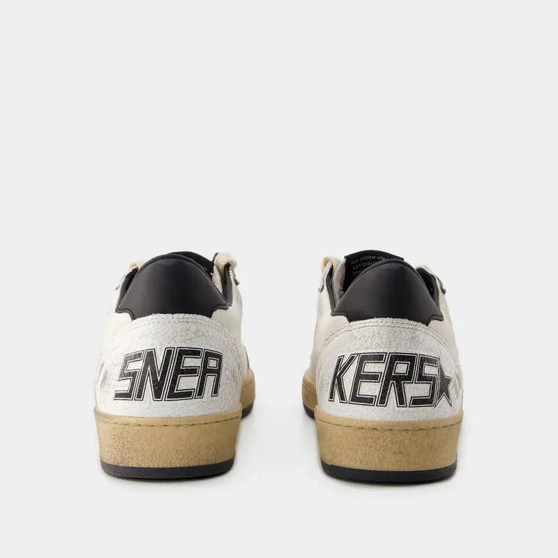 Ball Star Sneakers - Golden Goose - Leather - White/ Black