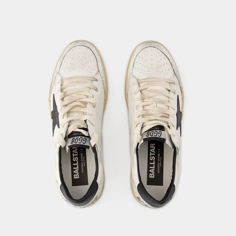 Ball Star Sneakers - Golden Goose - Leather - White/ Black