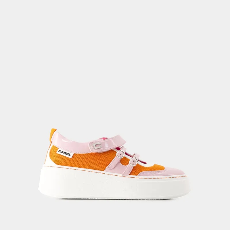 Baskina Sneakers - Carel - Leather - Orange/Pink