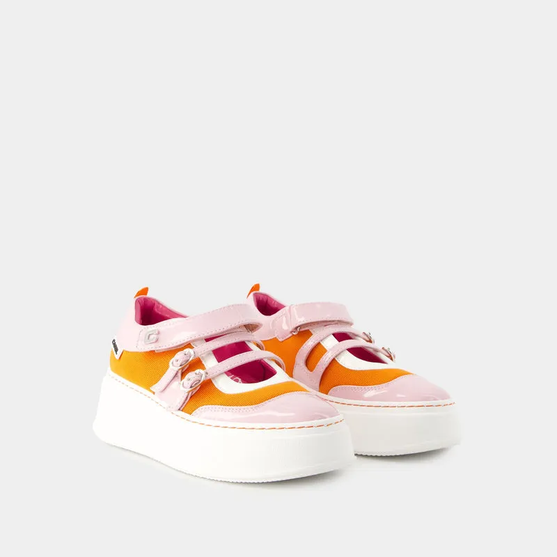 Baskina Sneakers - Carel - Leather - Orange/Pink