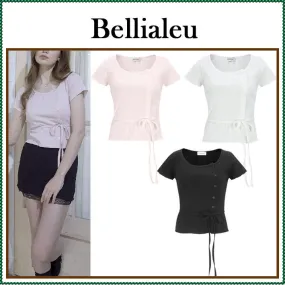 BELLIALEU  |Street Style Plain Cotton Short Sleeves Cardigans