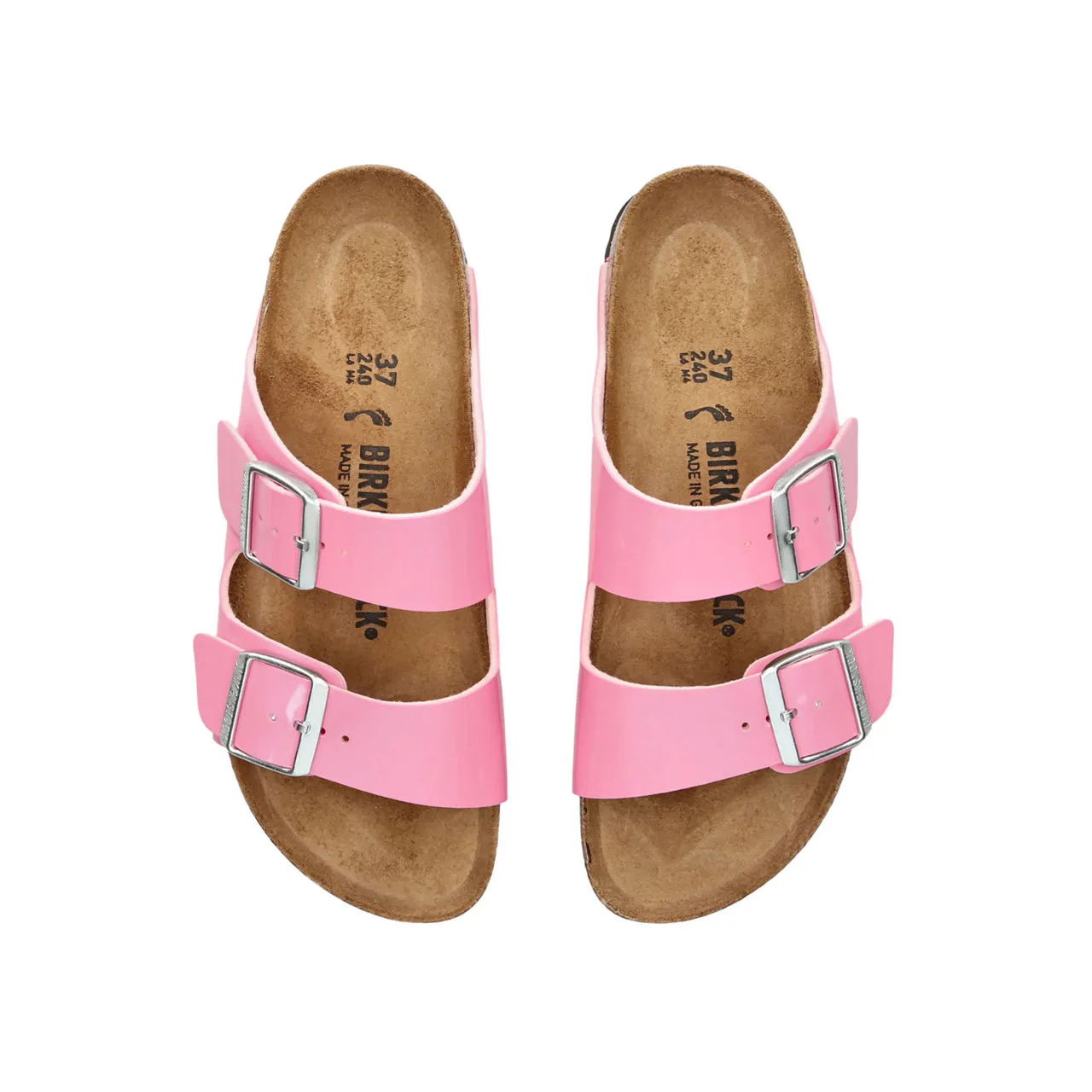 BIRKENSTOCK Arizona Birko-Flor Patent Sandals - Pink