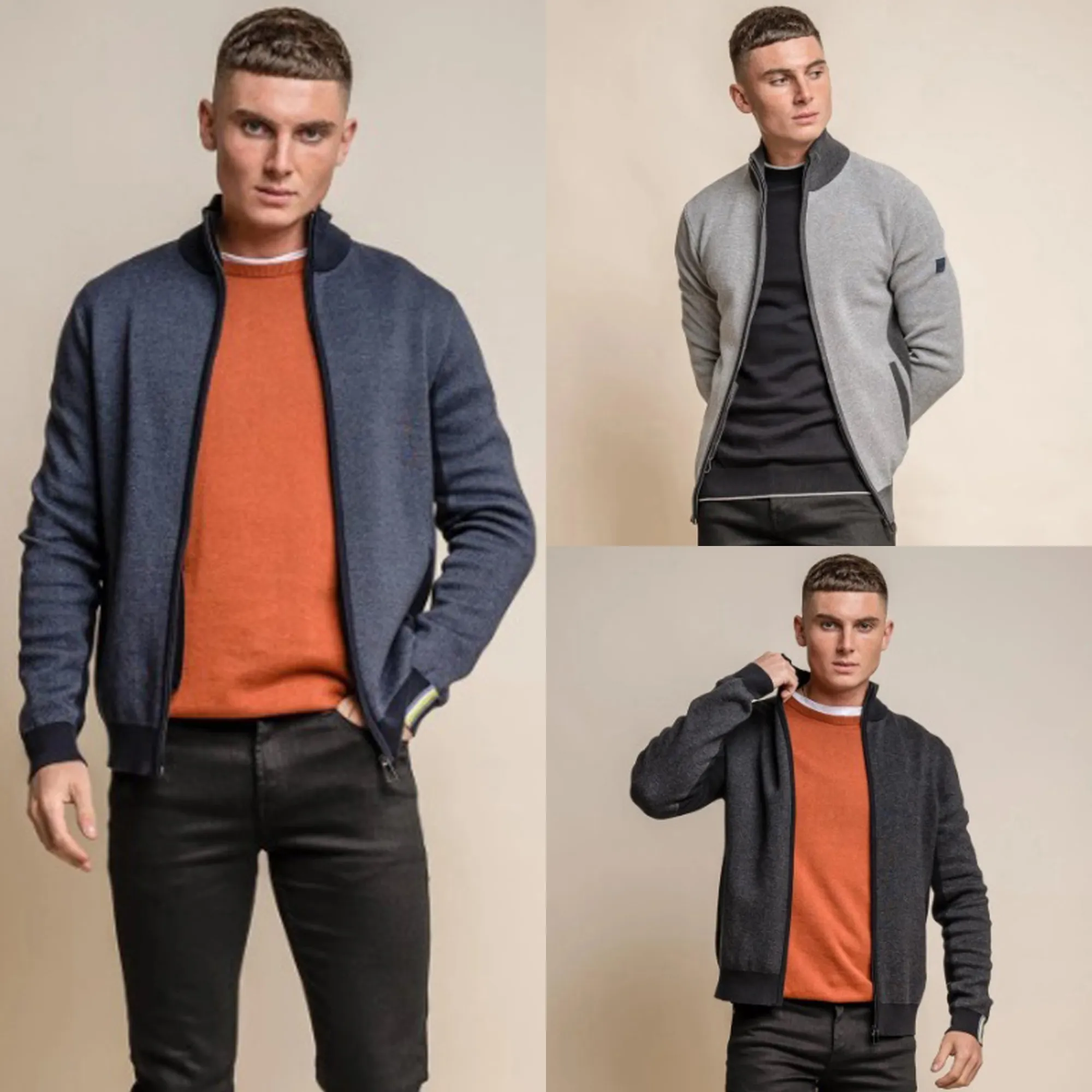 Cavani Knitted Cotton Zipped Men’s Jacket