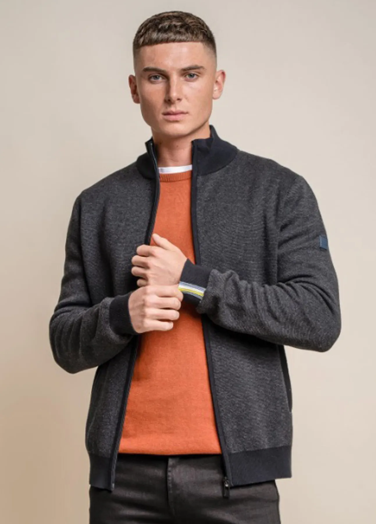 Cavani Knitted Cotton Zipped Men’s Jacket