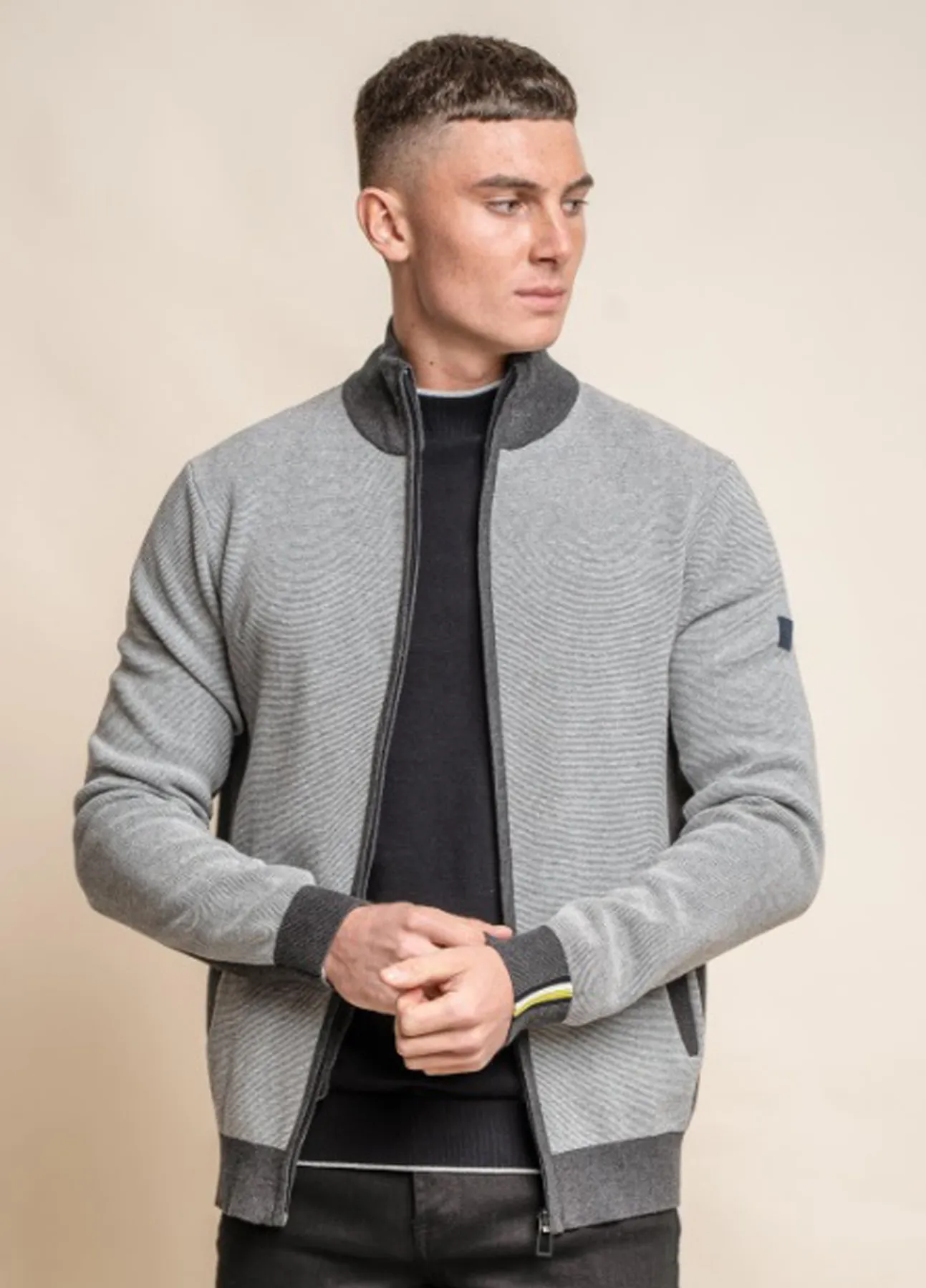 Cavani Knitted Cotton Zipped Men’s Jacket