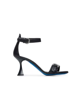 Dark blue nappa leather sandals