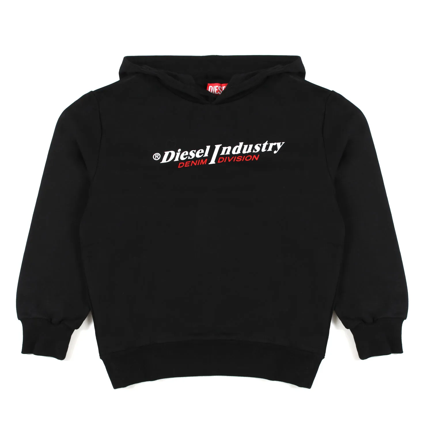 Diesel Unisex Black Over Sweatshirt With Hood And Two-Tone Logo