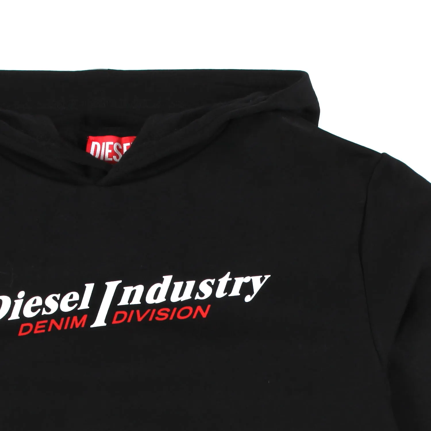 Diesel Unisex Black Over Sweatshirt With Hood And Two-Tone Logo