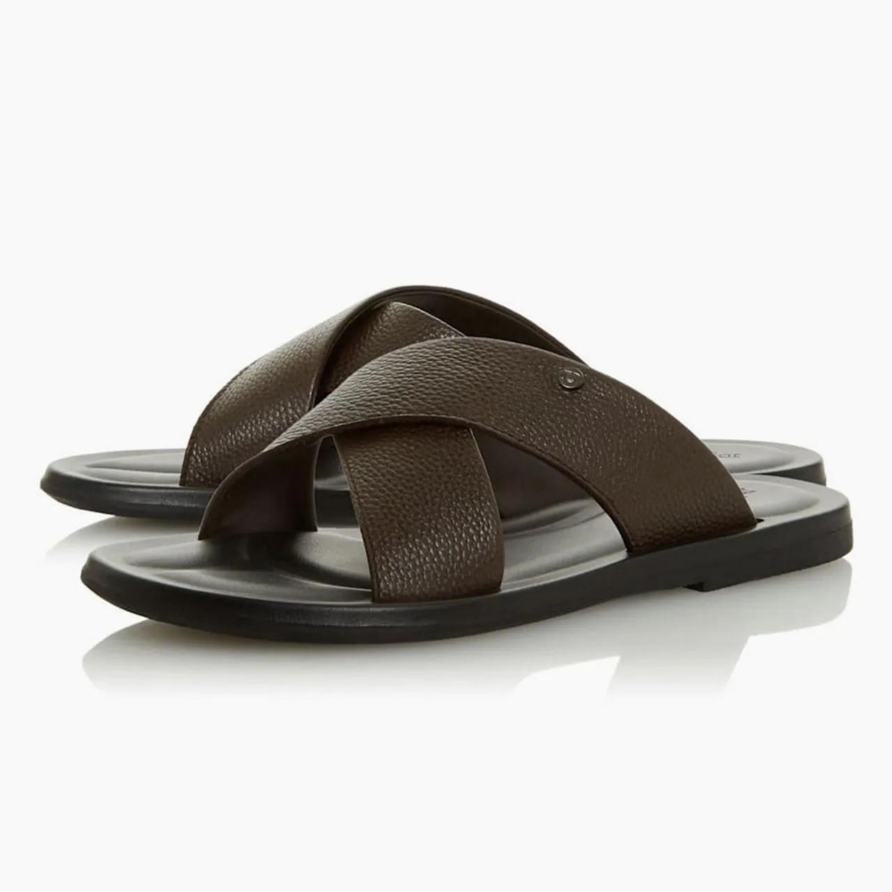 DUNE LONDON Frankss Leather Sandals - Brown