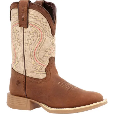 Durango® Lil' Rebel Pro™ Big Kids' Coffee and Bone Western Boot