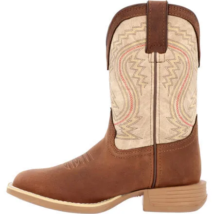 Durango® Lil' Rebel Pro™ Big Kids' Coffee and Bone Western Boot