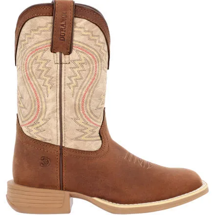 Durango® Lil' Rebel Pro™ Big Kids' Coffee and Bone Western Boot