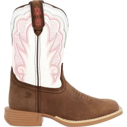 Durango® Lil' Rebel Pro™ Big Kid's Trail Brown and White Western Boot