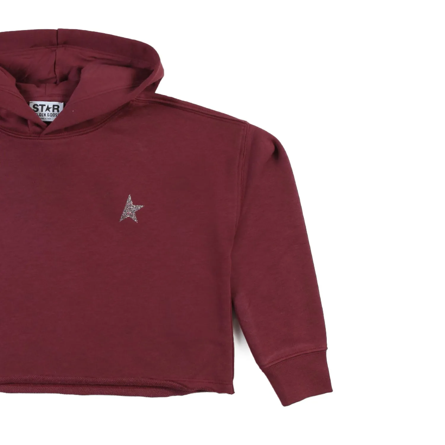 Golden Goose Burgundy Ggdb Cropped Sweatshirt With Hood