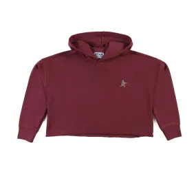 Golden Goose Burgundy Ggdb Cropped Sweatshirt With Hood