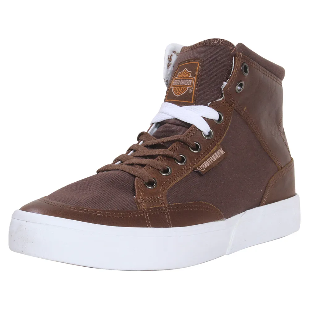 Harley-Davidson Men's Rosemont Sneakers Lace Up High-Top Shoes Brown Sz. 10.5