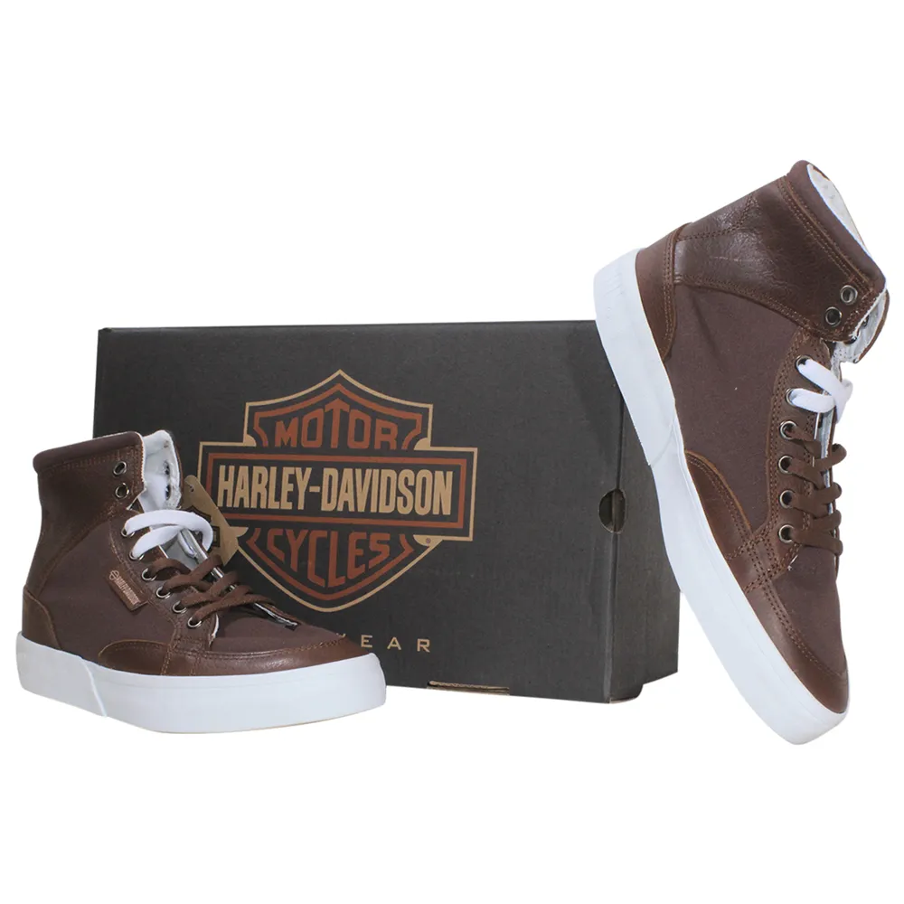 Harley-Davidson Men's Rosemont Sneakers Lace Up High-Top Shoes Brown Sz. 10.5