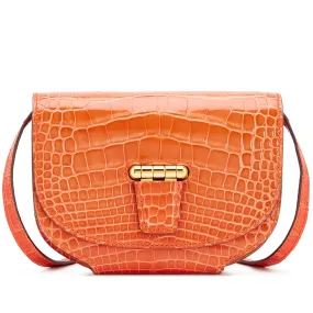 Hermès Rouge Indien Shiny Alligator Mini Convoyeur Bag Gold Hardware, 2017