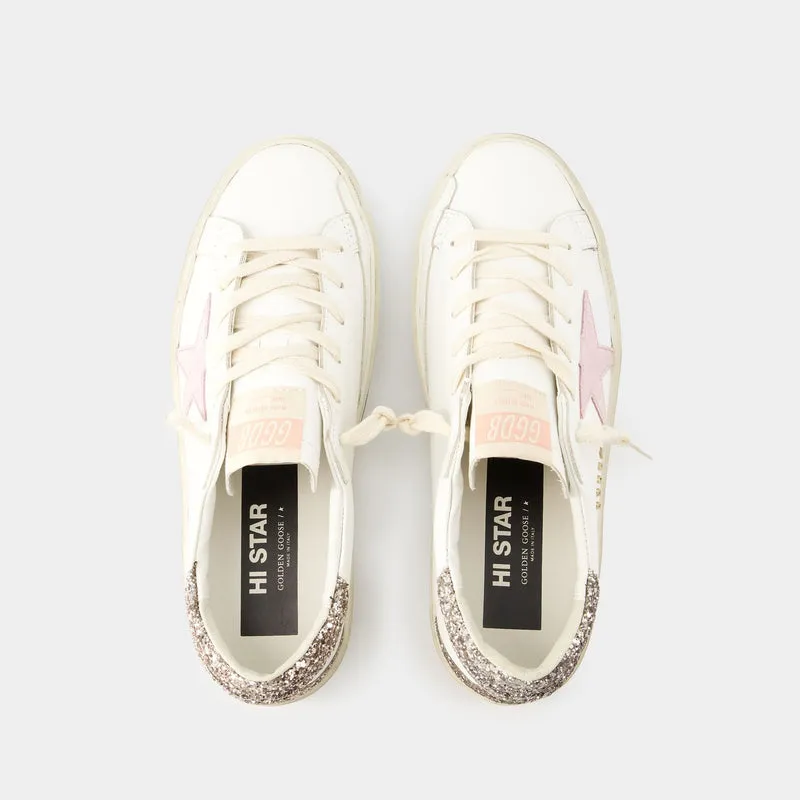 Hi Star Sneakers - Golden Goose Deluxe Brand - Leather - White