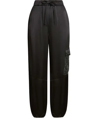 James Lakeland Women's Black Sequin Pocket Trousers