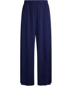 James Lakeland Women's Blue Pleated Navy Trousers