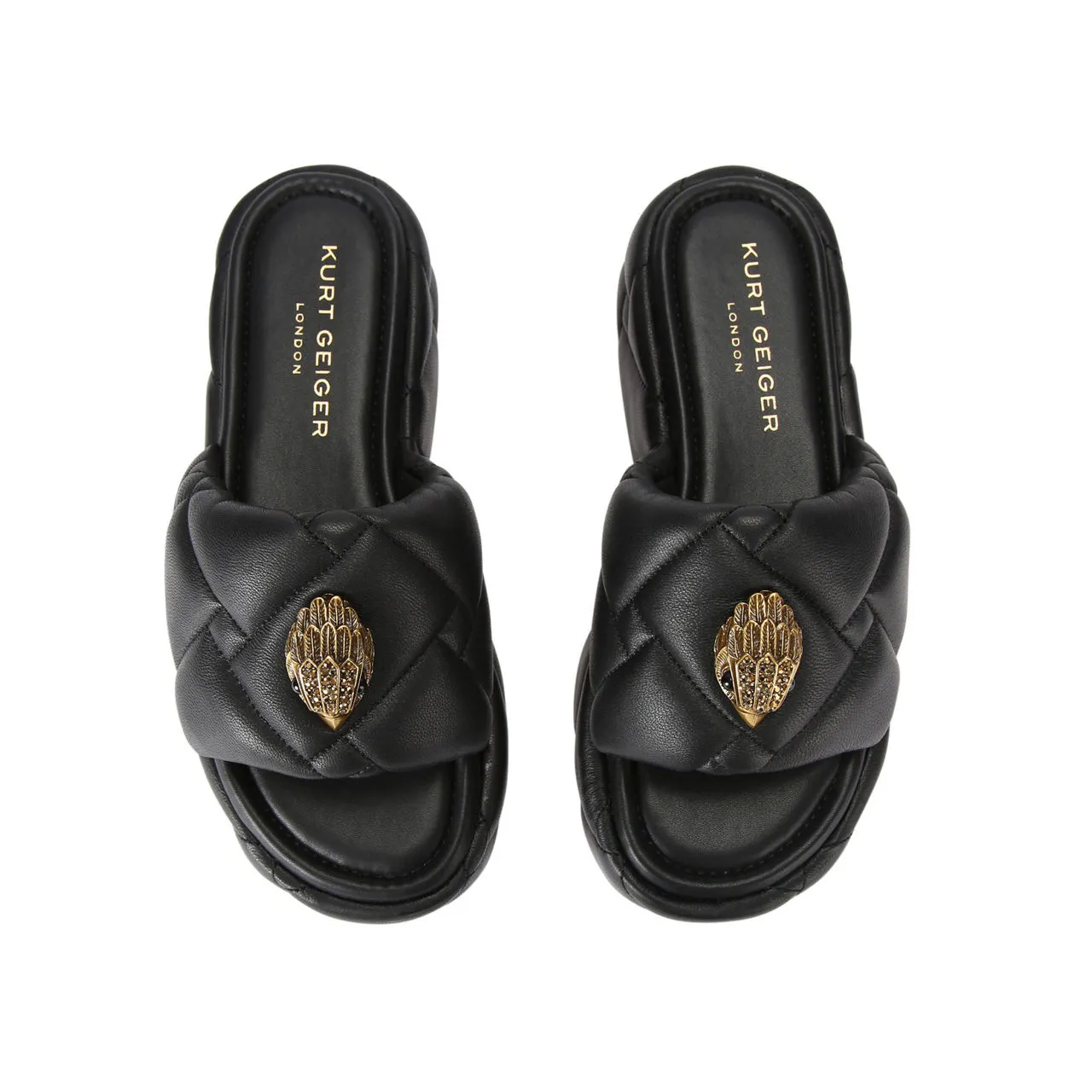 KURT GEIGER LONDON Kensington Puff Flatform Sandals - Black