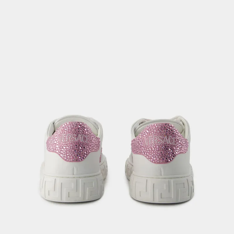 La Greca Sneakers - Versace - Leather - White/Pink