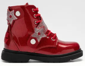 Lelli Kelly LK 2332 Stella Stellina Red Glitter Ankle Boot