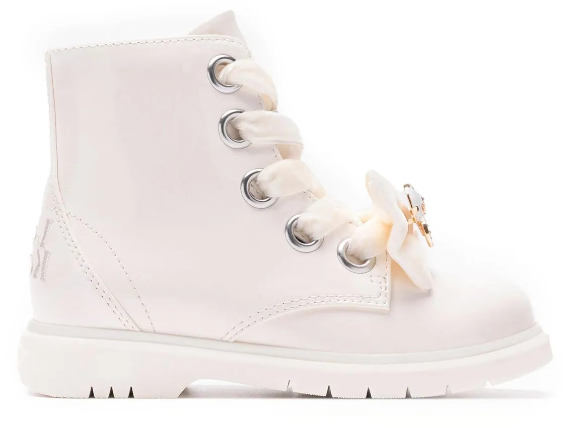 LELLI KELLY LK 4330 FIOR DIFIOCCO OFF WHITE FASHOIN ANKLE LEATHER BOOT