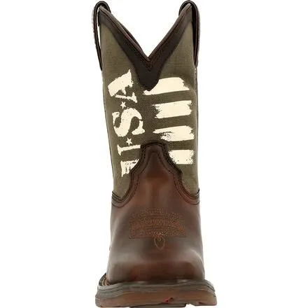 Lil' Rebel™ by Durango® Big Kids' Army Western Boot