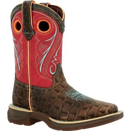 Lil' Rebel™ by Durango® Big Kids Gator Emboss Western Boot