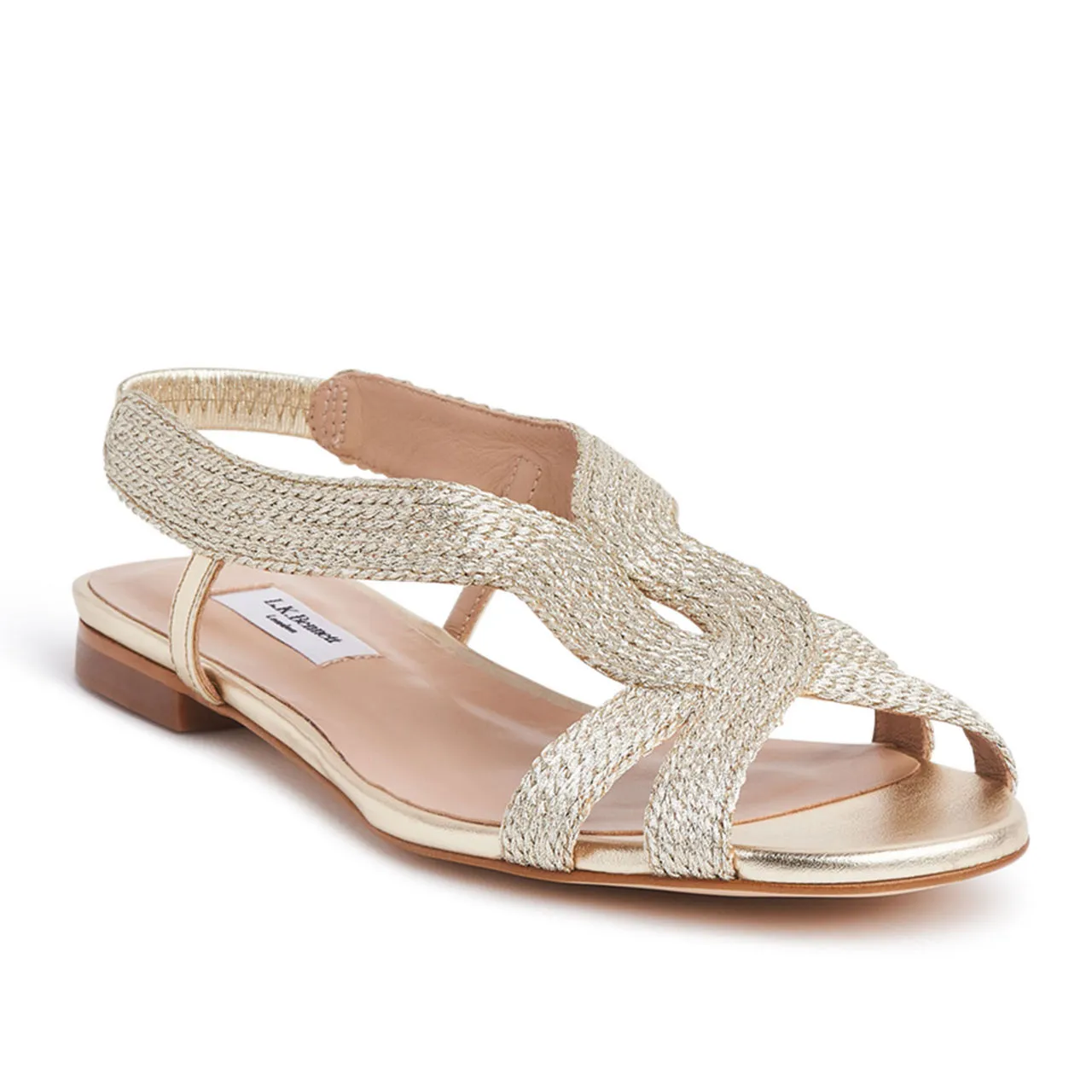 LK BENNETT Renee Rope Flat Sandals - Gold