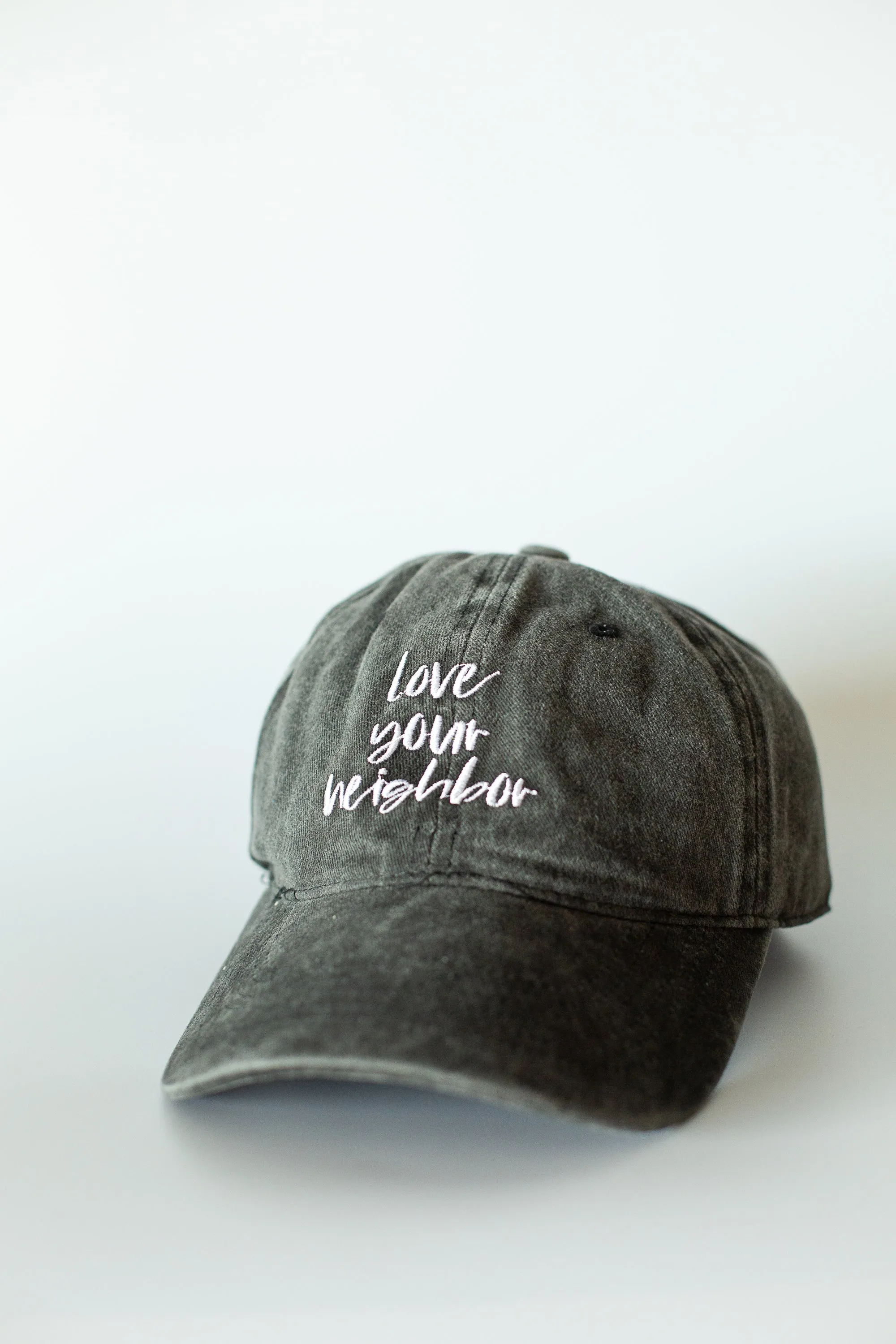 Love your neighbor -  Baseball Cap - Washed Black | 2 sizes