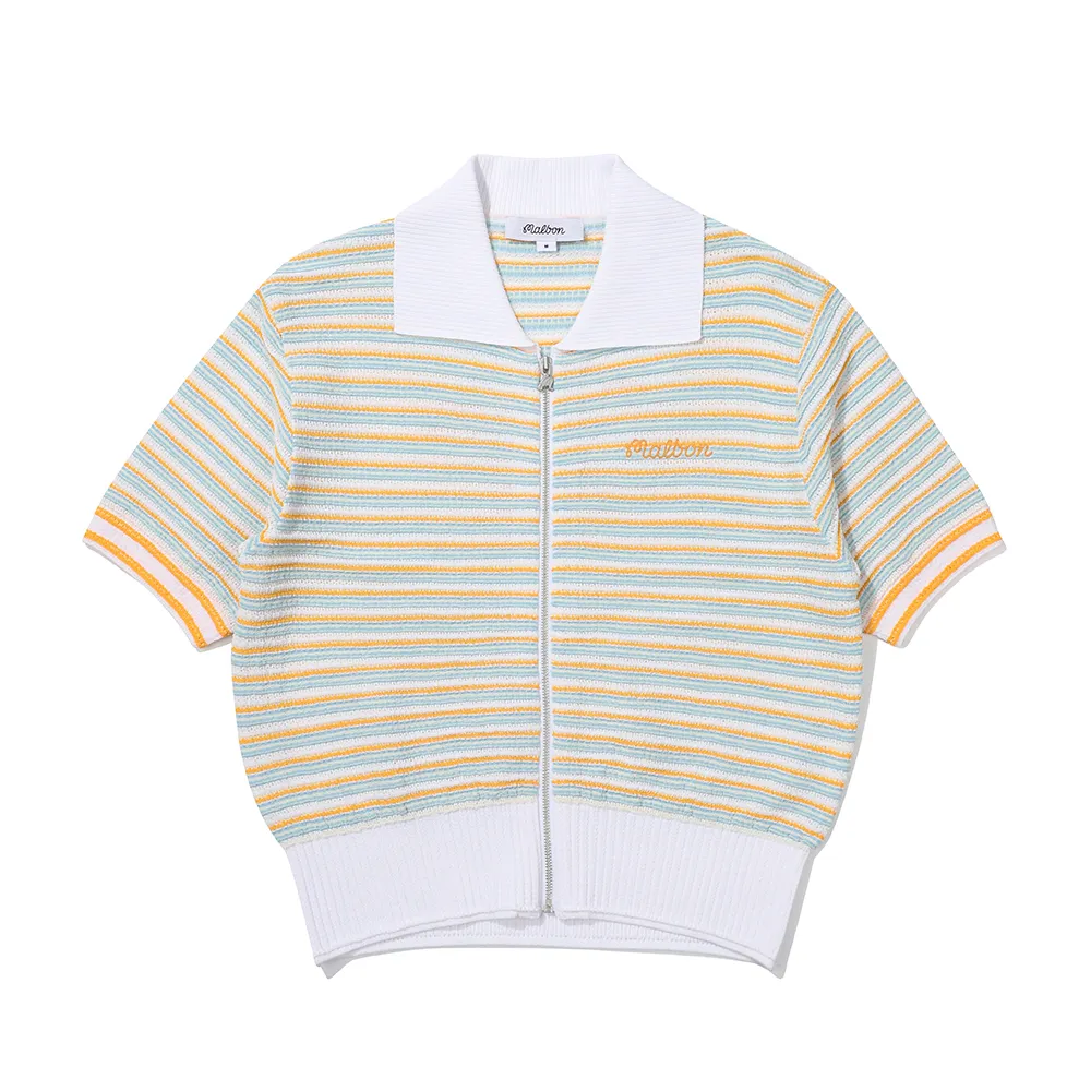 Malbon Golf  |Stripes Short Sleeves Cardigans