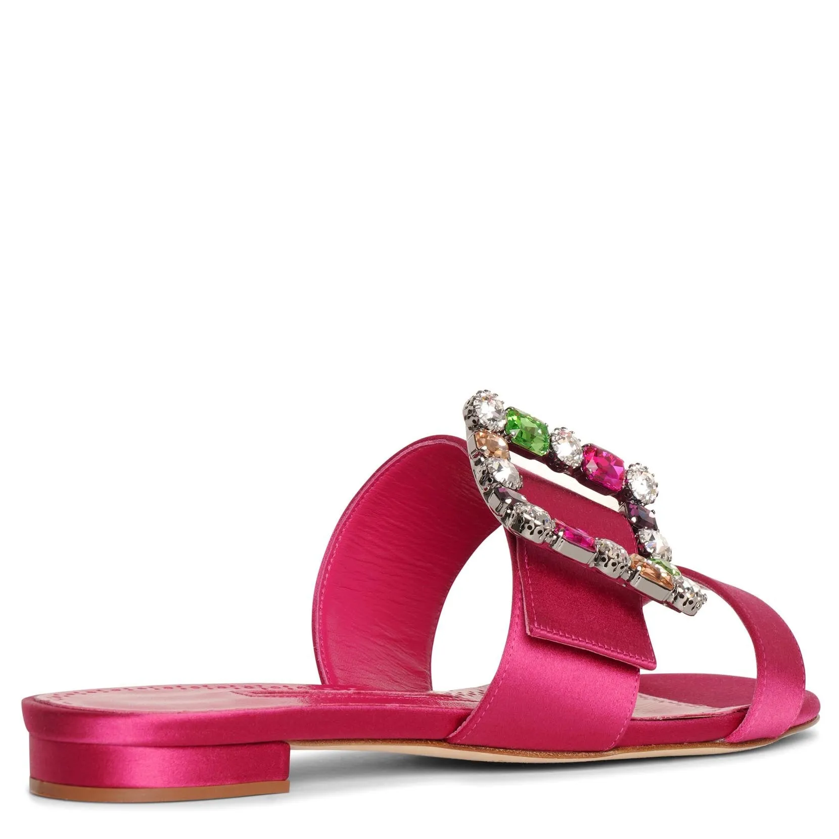 Manolo Blahnik Verdaflat pink satin sandals