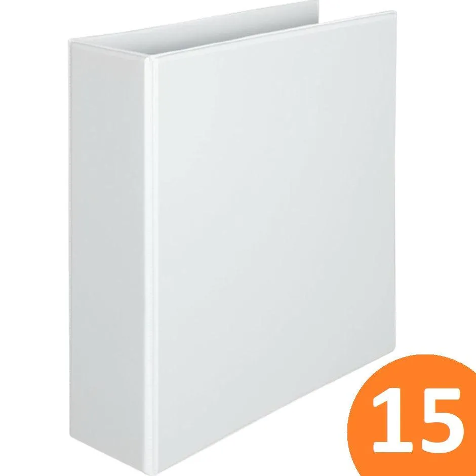 Marbig Pro Series Hi-Cap Insert Ring Binder 3D 65mm A4 White Box 15