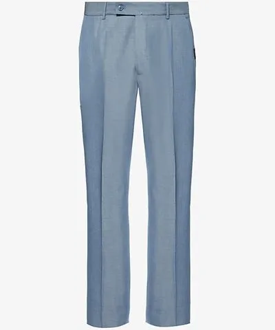 Martine Rose Mens Blue-Grey Tailored two-slip-pockets straight-leg relaxed-fit woven-blend trousers