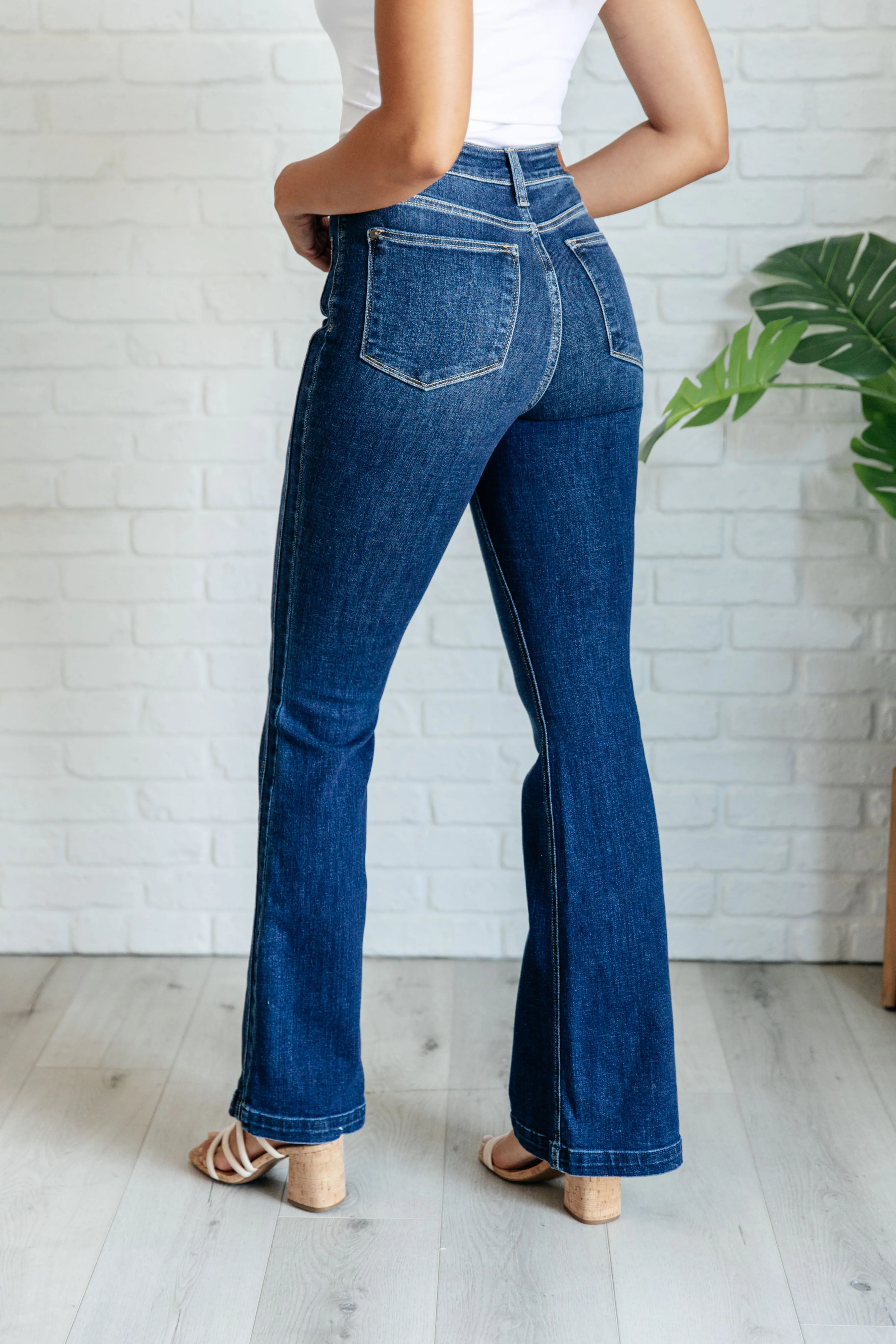 Mavis High Rise Side Seam Detail Flare Jeans