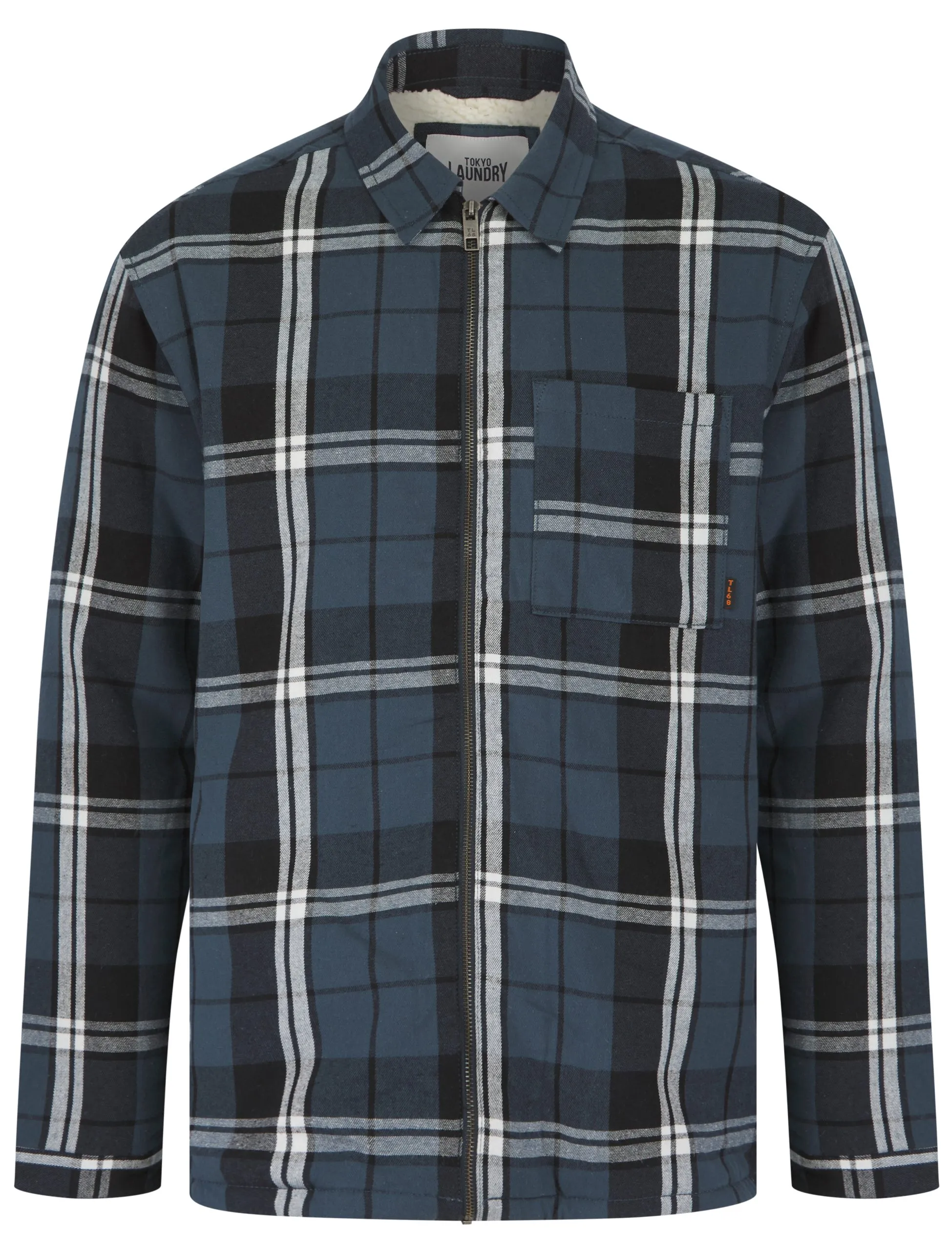 Men’s Borg Fleece Lined Shacket Padded Check Shirt Jacket