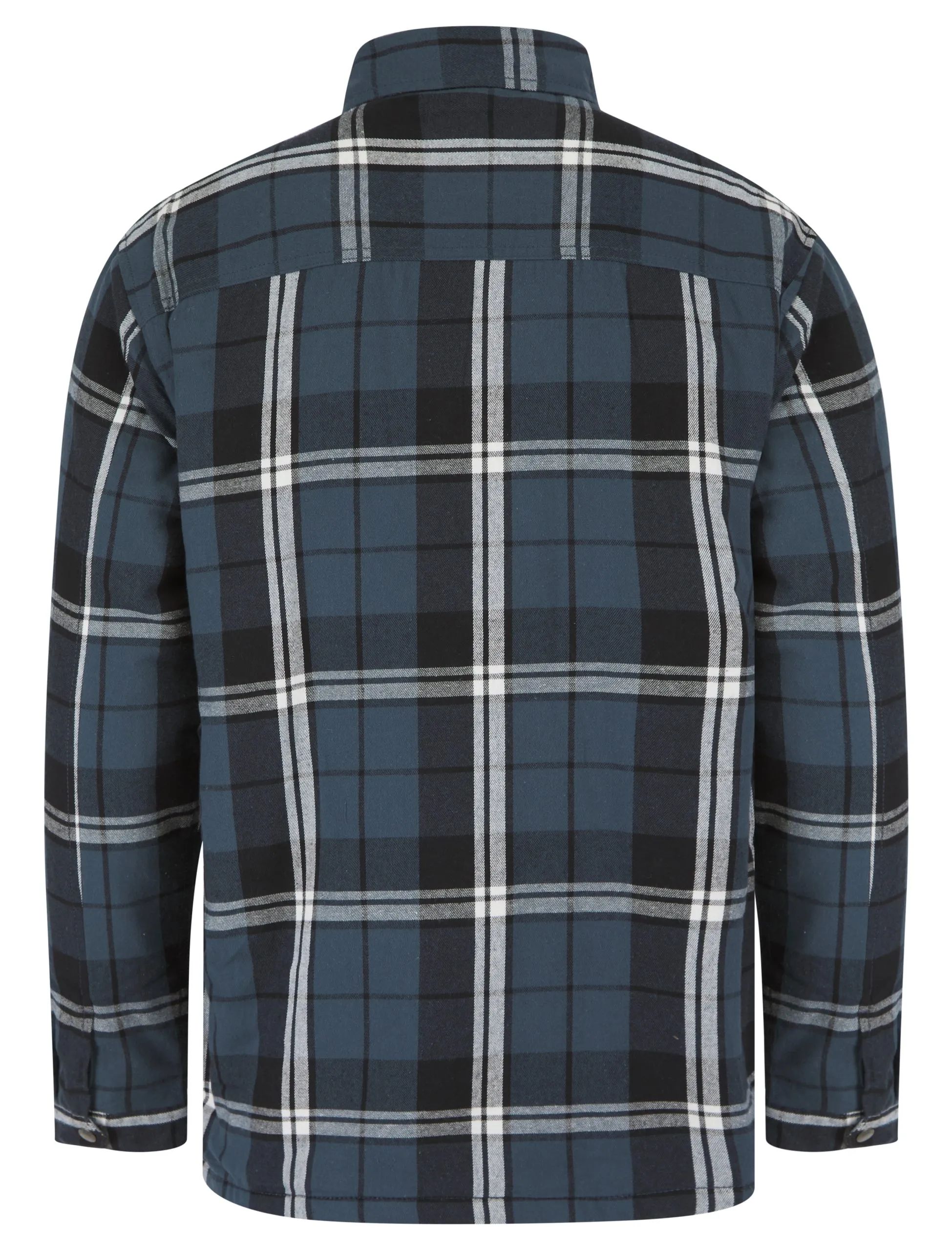 Men’s Borg Fleece Lined Shacket Padded Check Shirt Jacket