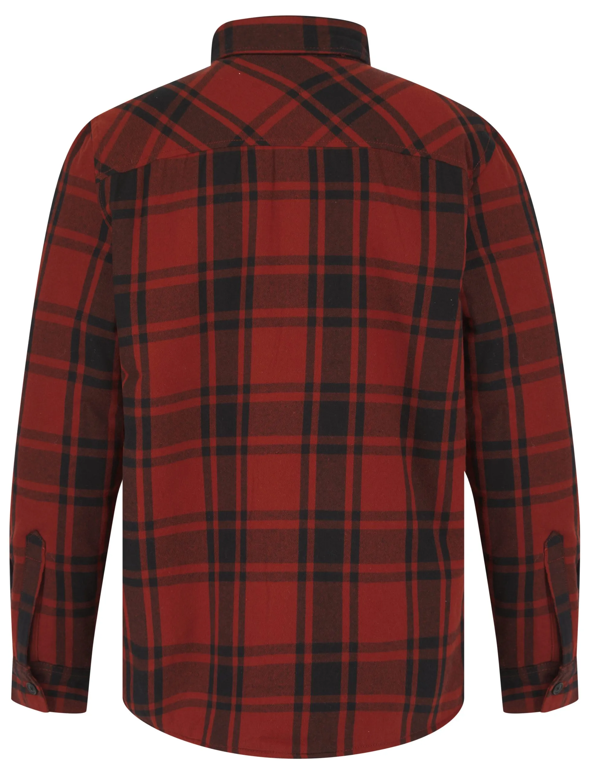 Men’s Borg Fleece Lined Shacket Padded Check Shirt Jacket