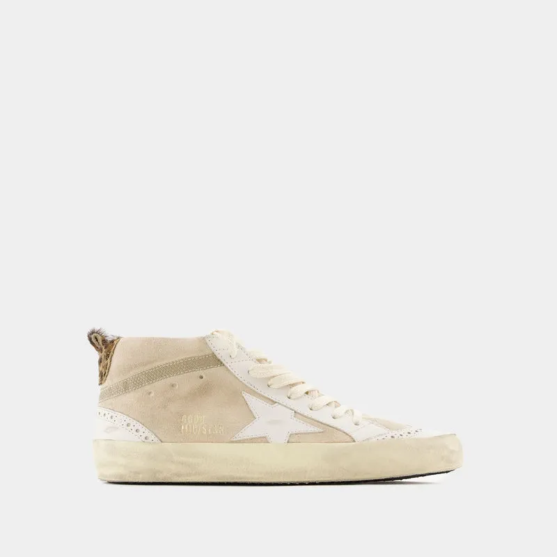 Mid Star Sneakers - Golden Goose Deluxe Brand - Leather - Beige