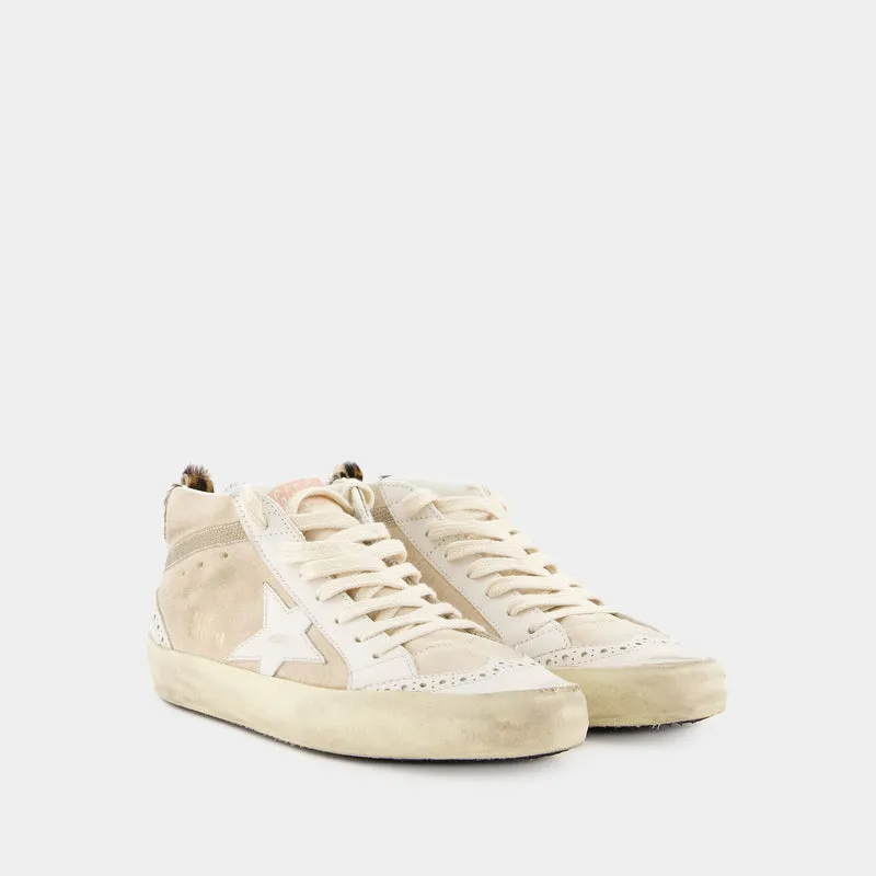 Mid Star Sneakers - Golden Goose Deluxe Brand - Leather - Beige