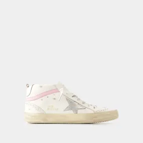 Mid Star Sneakers - Golden Goose Deluxe Brand - Leather - White