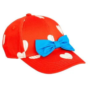 Mini Rodini Child Hearts Bow Cap Red