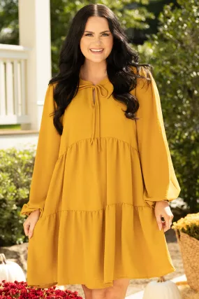 Modern Gal Dress, Mustard