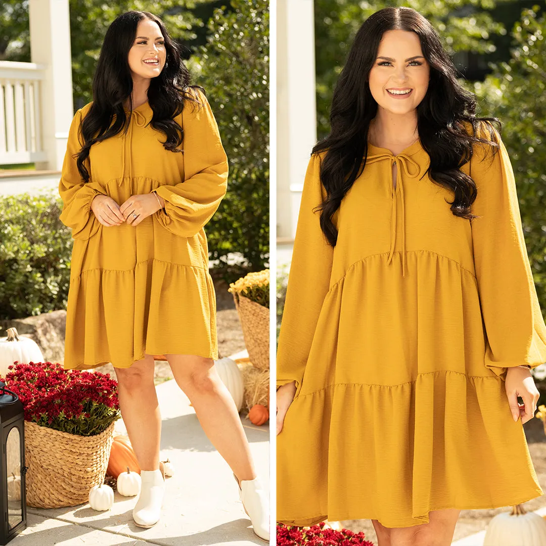 Modern Gal Dress, Mustard