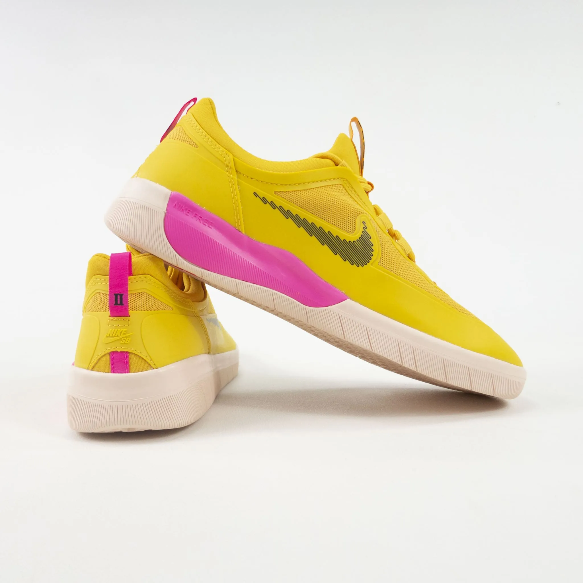 Nike SB Nyjah Free 2 Shoes - Pollen/Black-Pink Blast (700) exclusive