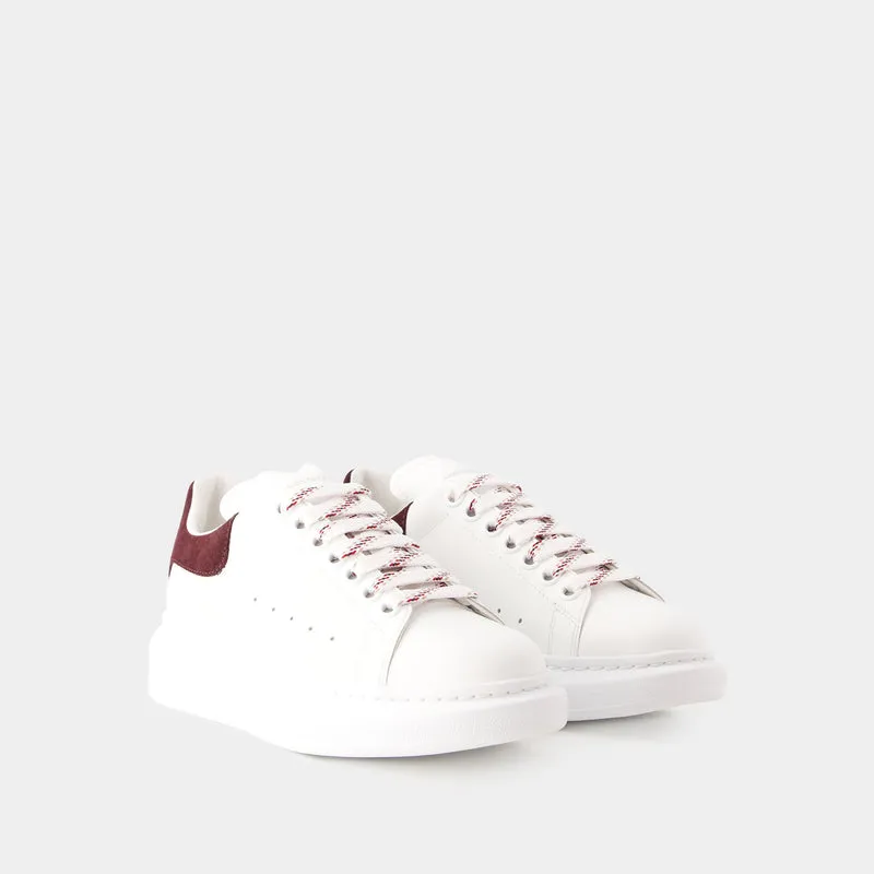 Oversized Sneakers - Alexander Mcqueen - Leather - White/Burgundy